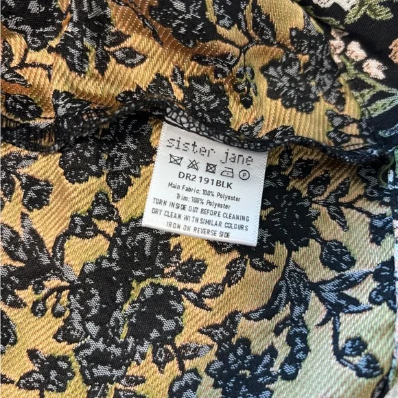 Sister Jane Black Floral Mini Dress with Collar - Picture 6 of 6